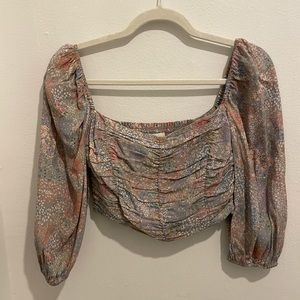 Aritzia cropped floral blouse (Wilfred) size small